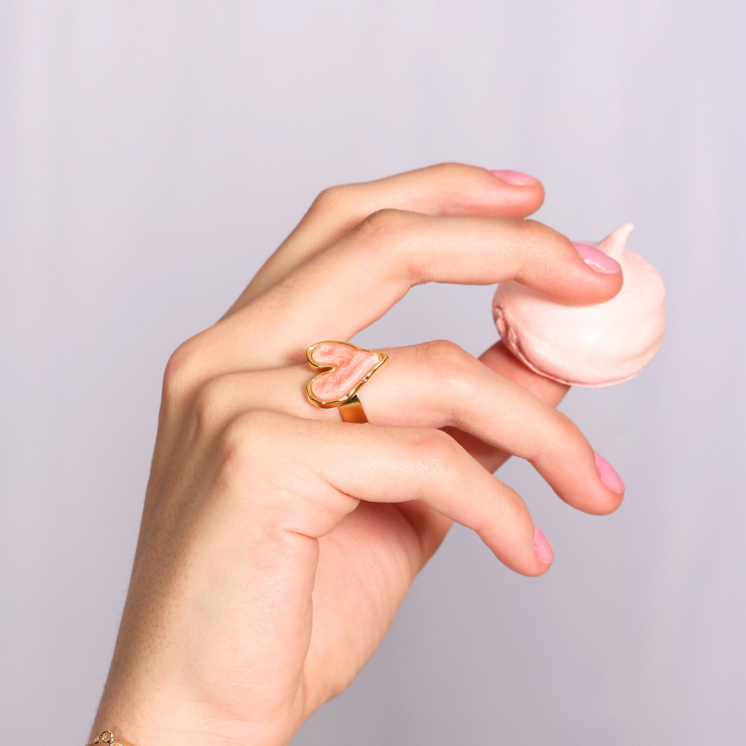 Anillo Corazón VIVA - Baño de Oro 18K - Ajustable