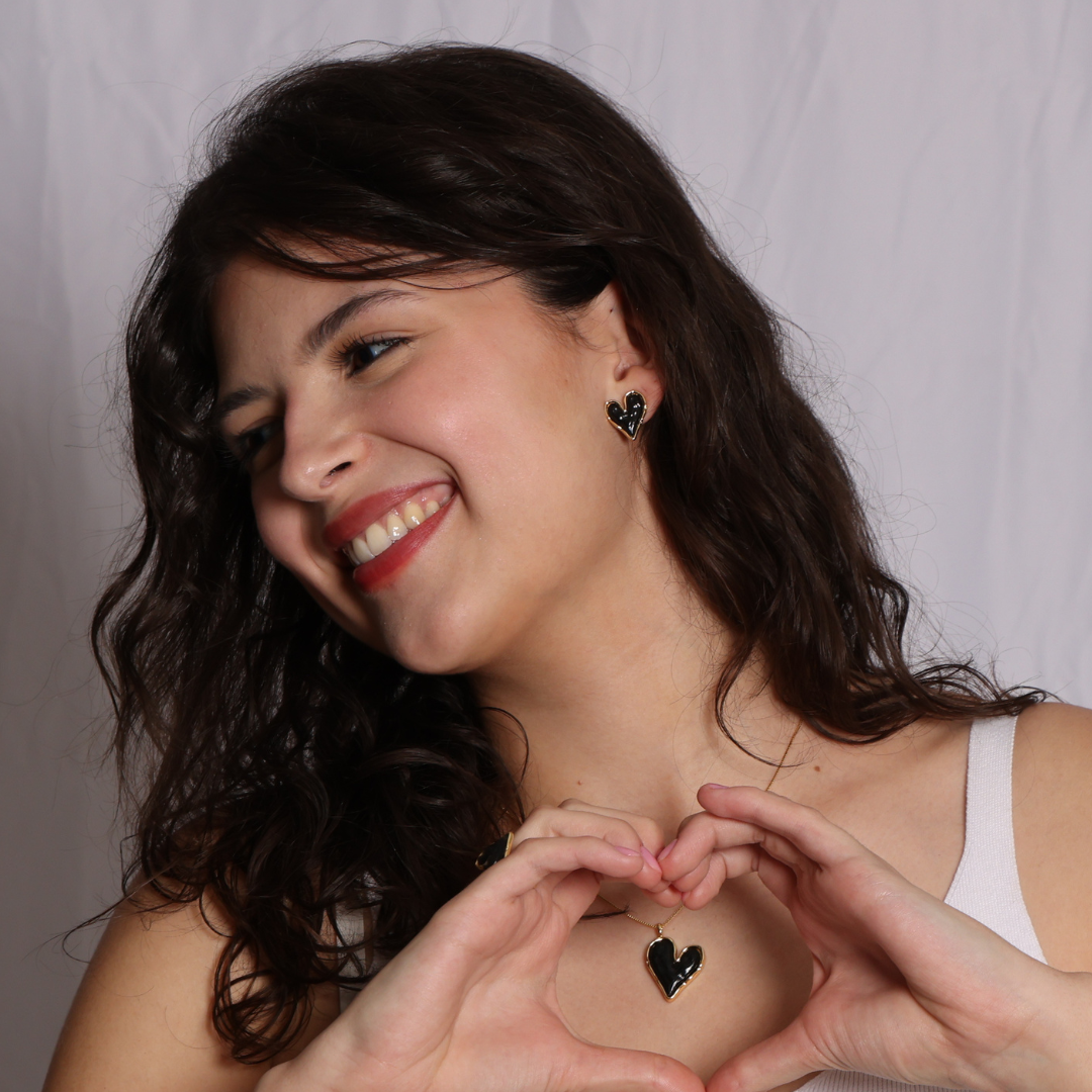 Aros Corazón VIVA — Baño de Oro 18K