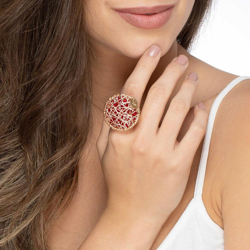 ANILLO ATRAPASUEÑOS REDONDO ROJO